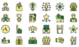 Crowdfunding icons vector flat