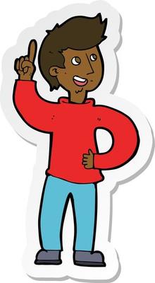 sticker of a cartoon man with idea