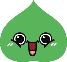 flat color retro cartoon expressional leaf vector