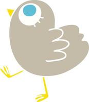 quirky hand drawn cartoon yellow bird vector