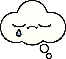 gradient shaded cartoon thought bubble vector