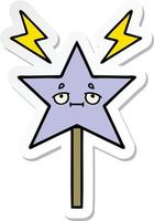 sticker of a cute cartoon magic wand vector