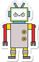 pegatina de un lindo robot de dibujos animados vector