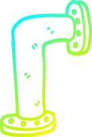 tubería de agua de dibujos animados de dibujo de línea de gradiente frío vector