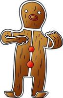 gradient cartoon doodle of a gingerbread man vector