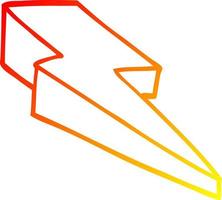 warm gradient line drawing cartoon decorative lightning bolt vector