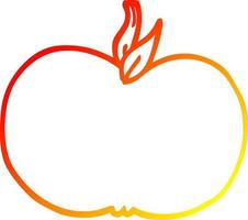 warm gradient line drawing cartoon juicy apple vector