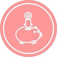 piggy bank circular icon vector