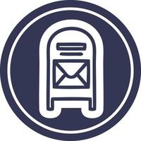 mail box circular icon vector