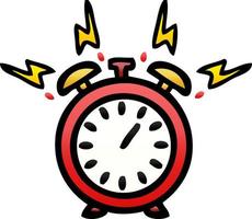gradient shaded cartoon ringing alarm clock vector