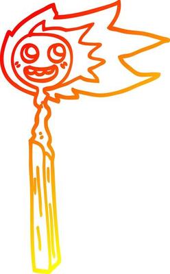 warm gradient line drawing cartoon match