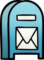 gradient shaded cartoon mail box vector