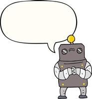 cartoon robot and speech bubble vector