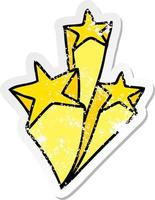 distressed sticker of a quirky hand drawn cartoon stars vector