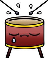 gradient shaded cartoon crying drum vector