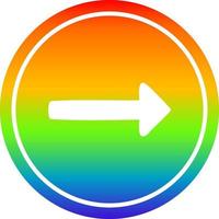 pointing arrow circular in rainbow spectrum vector