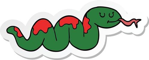 sticker of a cartoon snake vector