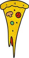 textured cartoon doodle of a slice of pizza vector