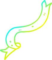 cold gradient line drawing cartoon floating ribbon vector