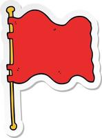 sticker of a cartoon flag vector