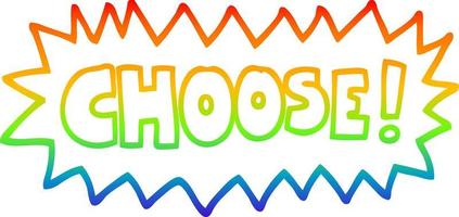 rainbow gradient line drawing cartoon choose symbol vector
