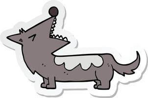 sticker of a cartoon dog vector