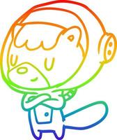 rainbow gradient line drawing cat astronaut animals vector