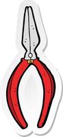 sticker of a cartoon pliers vector