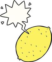 cartoon lemon and speech bubble vector