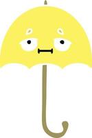 flat color retro cartoon umbrella vector