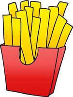 quirky gradient shaded cartoon french fries vector