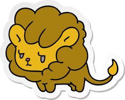 pegatina, caricatura, kawaii, lindo, cachorro de león vector