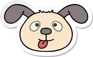sticker of a quirky hand drawn cartoon dog face vector