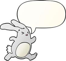 cartoon rabbit and speech bubble in smooth gradient style vector