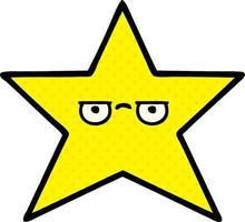 comic book style cartoon gold star vector