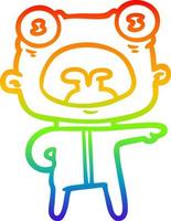 rainbow gradient line drawing cartoon weird alien communicating vector