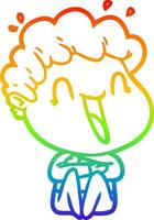 arco iris gradiente línea dibujo dibujos animados feliz hombre vector