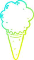 cold gradient line drawing cartoon ice cream vector