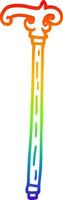 rainbow gradient line drawing cartoon walking stick vector