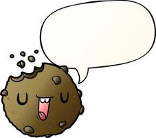 cartoon cookie and speech bubble in smooth gradient style vector