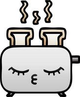 gradient shaded cartoon of a toaster vector