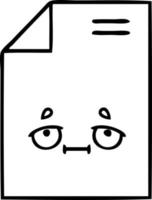 line drawing cartoon sheet of paper vector