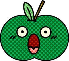 manzana jugosa de dibujos animados de estilo cómic vector