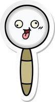 sticker of a cute cartoon magnifying glass vector