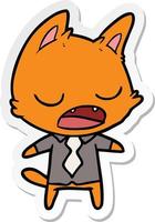 sticker of a talking cat boss vector