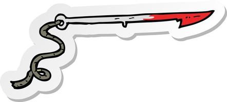 sticker of a cartoon whaling harpoon vector