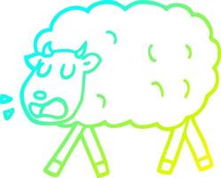 cold gradient line drawing cartoon sheep vector