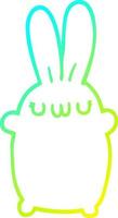 cold gradient line drawing cartoon rabbit vector