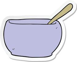 sticker of a cartoon soup bowl vector