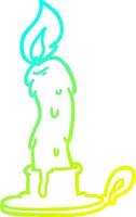 cold gradient line drawing spooky old candle vector